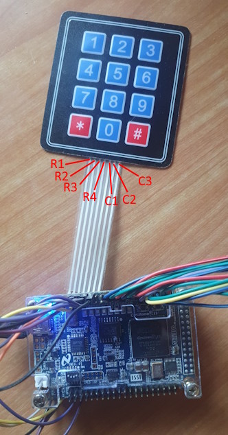 DE0-nano - 4x3 membrane keypad